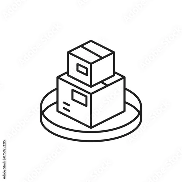 Fototapeta Stack Icon, Multiple Packages UI for SaaS Startups.