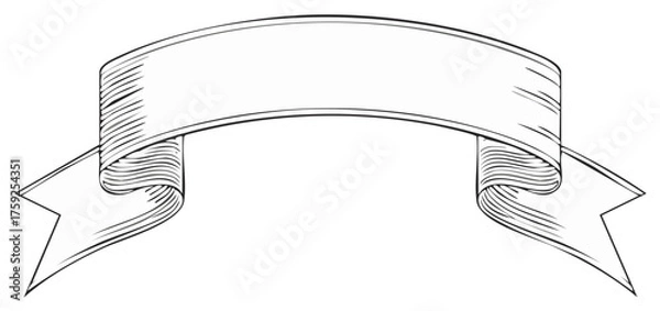 Fototapeta Vintage banner with engraved lines and empty space for text