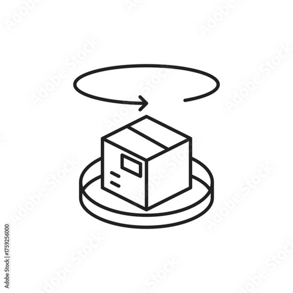 Obraz Return Icon, Product Package Presentation Asset for SaaS.