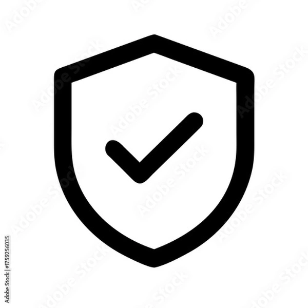 Obraz Shield with checkmark icon for security and safety