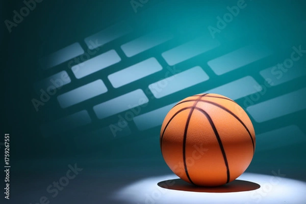 Obraz Basketball Photographed in a Studio with Patterned Background