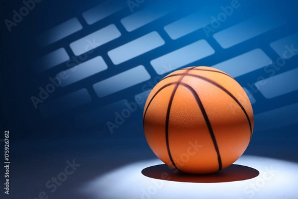 Obraz Basketball Photographed in a Studio with Patterned Background