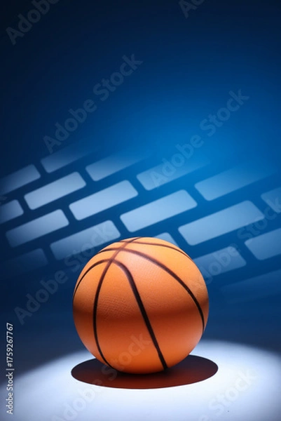 Obraz Basketball Photographed in a Studio with Patterned Background