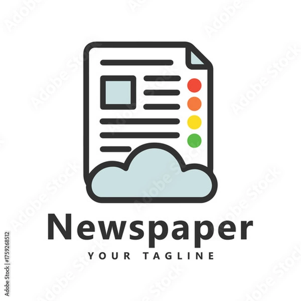 Fototapeta News paper logo design template
