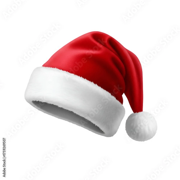 Obraz santa claus red hat isolated