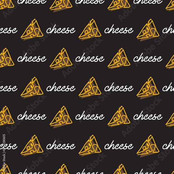 Fototapeta Triangular Cheese Dairy Abstraction Pattern Art can be use for background and apparel design