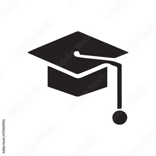 Fototapeta graduation cap icon on white background