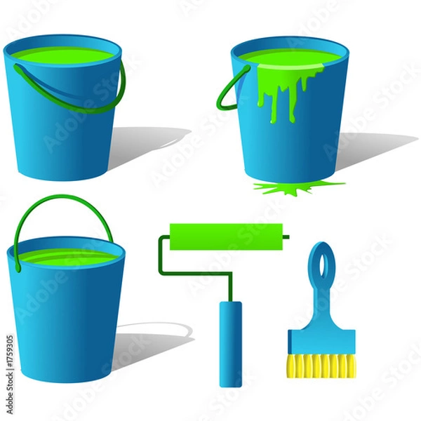 Fototapeta bucket with paint