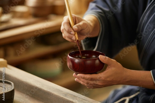 Obraz 漆器職人