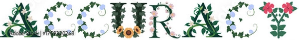 Obraz ACCURACY, Decorative Botanical Alphabet Typography