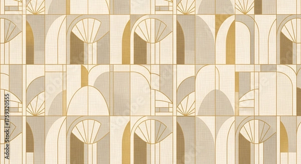 Fototapeta Art Deco Golden Line Pattern Vol. 10 – Elegant Geometric Luxury Background