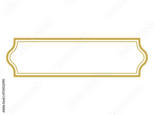 Obraz シンプルな四角形の二重枠・フレーム（金・角丸）029