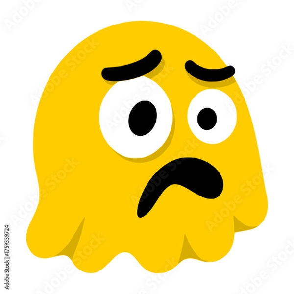 Fototapeta yellow emoji tired emoticon flat color vector illustration template design