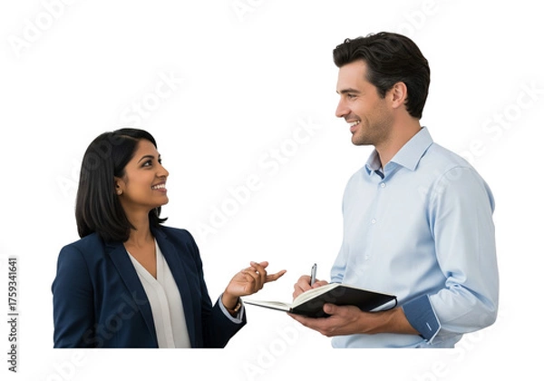 Fototapeta Business Conversation with Notes and Gestures