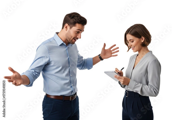 Fototapeta Business Discussion with Clipboard Notes