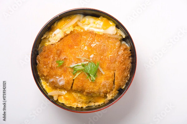 Obraz 食堂のカツ丼（俯瞰写真）
