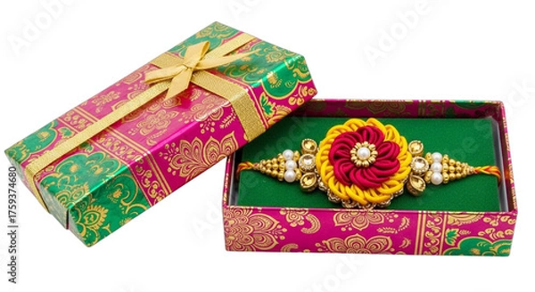 Fototapeta Elegant Rakhi in a Decorative Box Symbolic of the Raksha Bandhan Festival