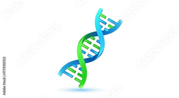 Fototapeta Illustration of a dna molecule, representing genetics, biology, and the building blocks of life, with a double helix structure
