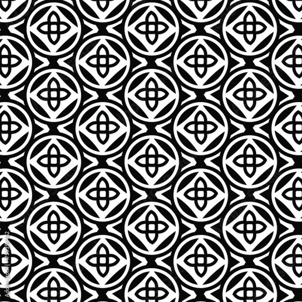 Fototapeta Seamless texture for fashion, textile design, on wall paper, wrapping paper, fabrics and home decor. Simple repeat pattern.White background with black pattern.