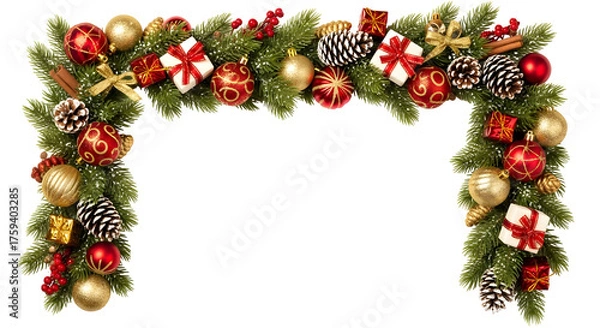 Obraz A cherished holiday moment a joyful child on Santa Claus's lap, next to a festive Christmas tree adorned with gifts, embodying the magic and wonder of the season