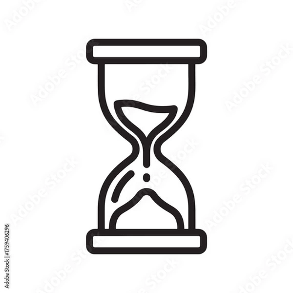 Obraz Hourglass icon simple line vector illustration isolated on white background