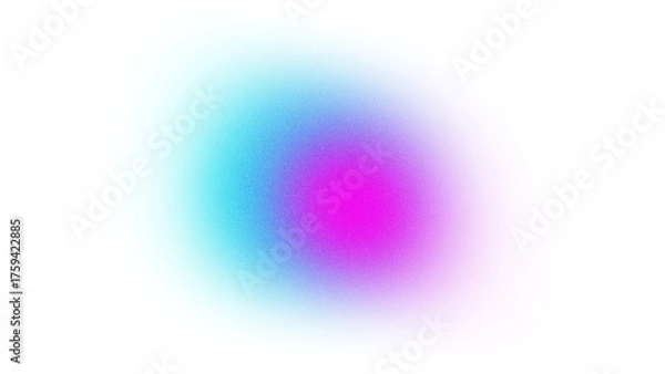 Fototapeta Abstract gradient of blue pink color shape with grain effect isolated on transparent background. Trendy noise texture. 