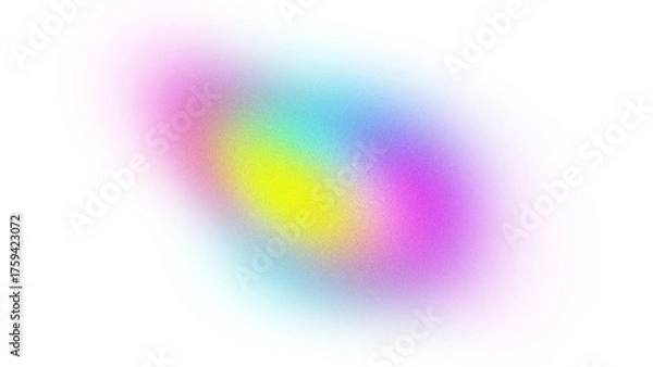 Fototapeta Abstract gradient of colorful shape with grain effect isolated on transparent background. Trendy noise texture. 