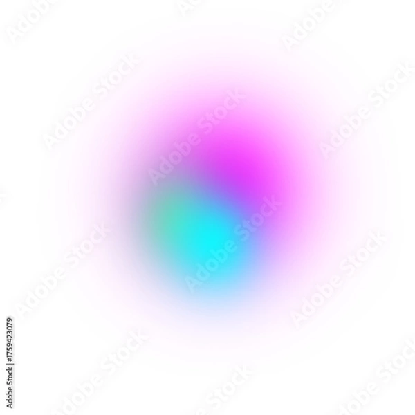 Fototapeta Blue pink glowing gradient shape isolated on transparent background. 