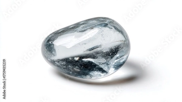 Obraz Tiny crystal pebble isolated on white background