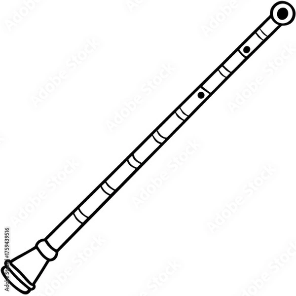 Obraz Didgeridoo line art vector