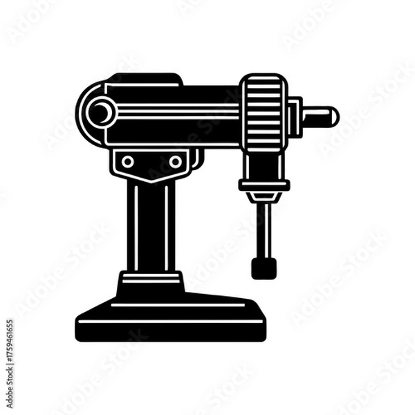 Obraz Illustration of a fly tying vise on transparent background silhouette