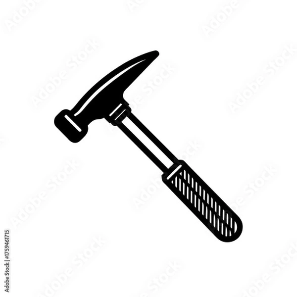 Obraz Illustration of a claw hammer tool on transparent background silhouette