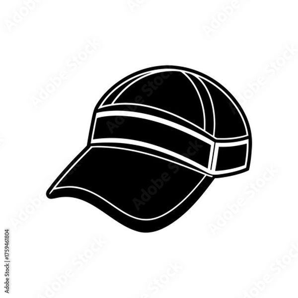 Obraz Silhouette of a baseball cap icon on transparent background