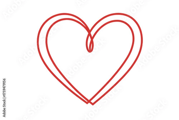 Fototapeta Elegant red heart outline design for love and romance themes
