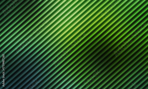 Fototapeta Dynamic Green Diagonal Stripes with Gradient Lighting Effect