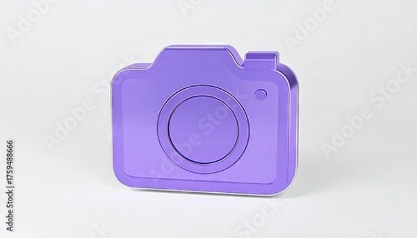 Obraz Violet Blue Metal Camera Icon 3D Render