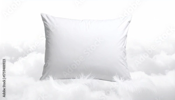 Fototapeta White Pillow on Clouds: Soft and Fluffy Comfort