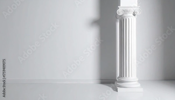 Fototapeta White Classical Column Against a Wall