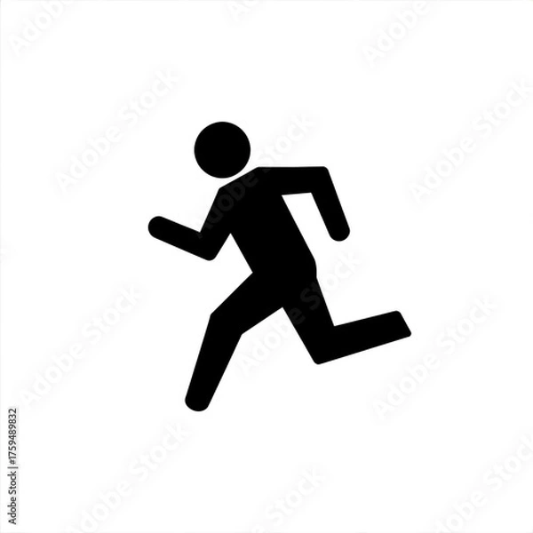 Obraz Silhouette of a person running quickly in a forward direction viewable
