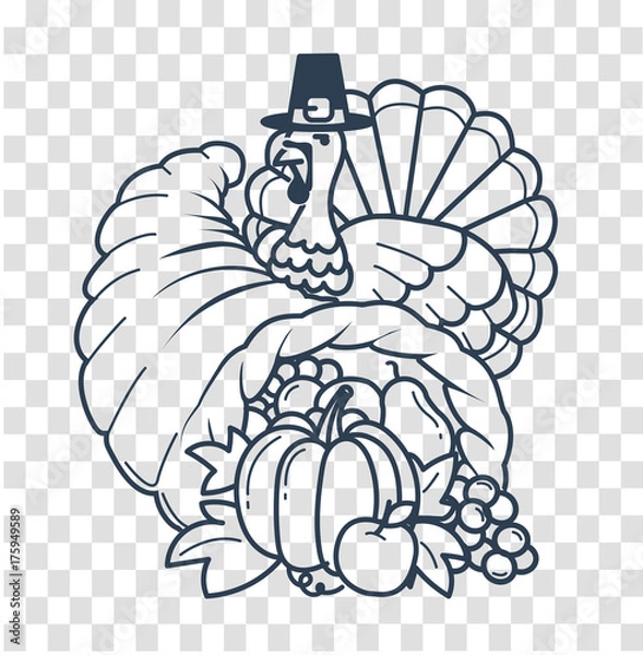 Obraz  silhouette Thanksgiving day cornucopia