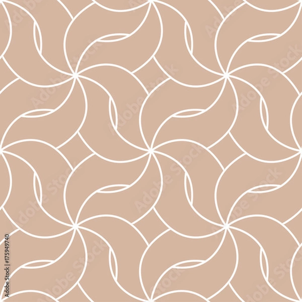 Fototapeta Geometric brown and white seamless pattern for fabrics