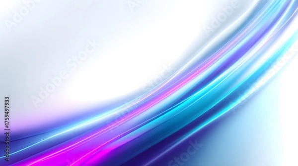 Obraz Abstract gradient waves in blue and purple light