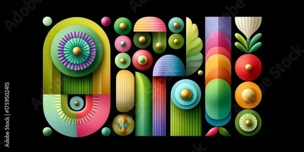 Fototapeta A modern typography design reading cultural unity with balanced shapes