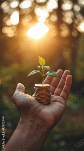 Obraz Suitable for financial growth concepts. A metaphor for investment, wealth management, savings, budgeting, development, and prosperity in business ideas.