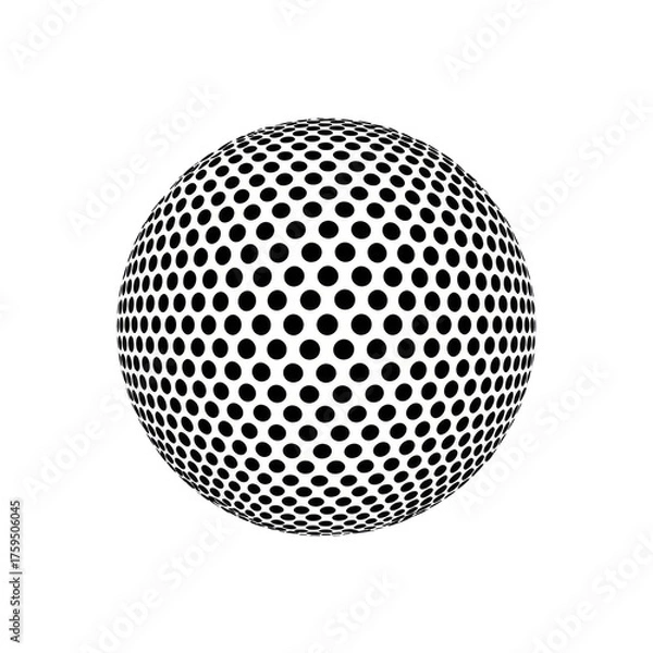 Obraz Abstract dotted sphere vector logo on transparent background