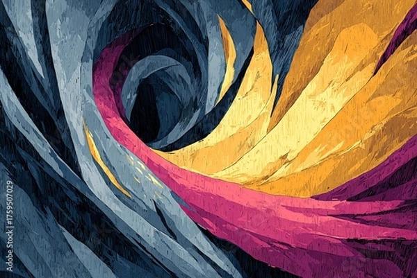 Obraz Dramatic Abstract Swirl Background with Rough Textured Strokes