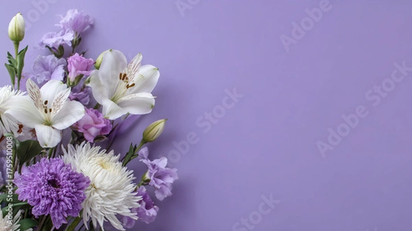 Obraz 上品なフラワーアレンジメント - 追悼、癒やし、メモリアル素材（パープル系）