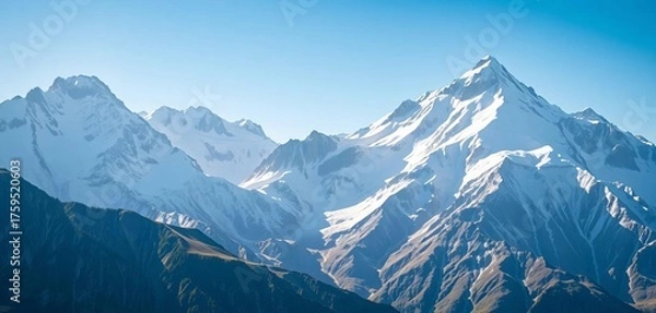 Fototapeta Majestic Pyrenees peaks, snow-capped and sunlit, wildlife, fauna