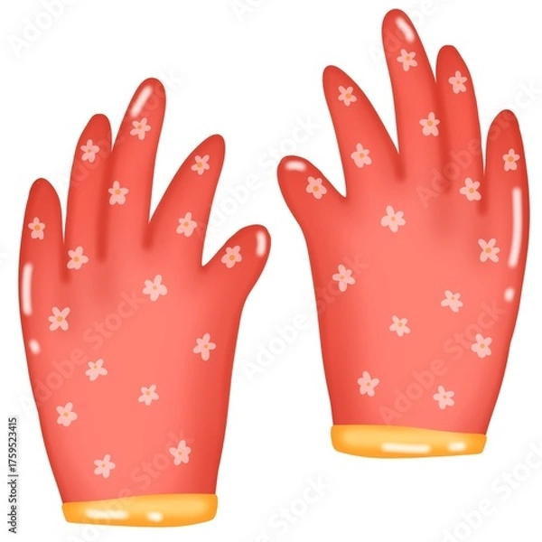 Fototapeta Red farming gloves