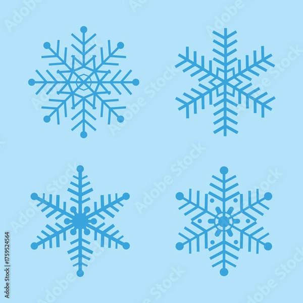 Obraz set of vector snowflakes